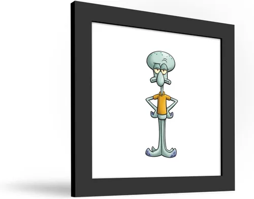Vista 2 de Trends International Gallery Pops Nickelodeon Bob Esponja SquarePants - Póster de pared de calamardo de 12 x 12 pulgadas, versión enmarcada en negro