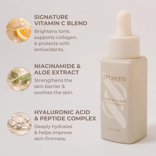 Vista 5 de Suero de vitamina C ultra hidratante para rostro con péptidos, ácido hialurónico 3X y niacinamida, para pieles sensibles y antienvejecimiento