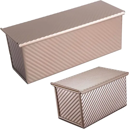 Vista 9 de Molde pequeño Pullman para pan con tapa, capacidad de masa de 0.5 libras, mini molde para tostadas de acero al carbono para hornear pan