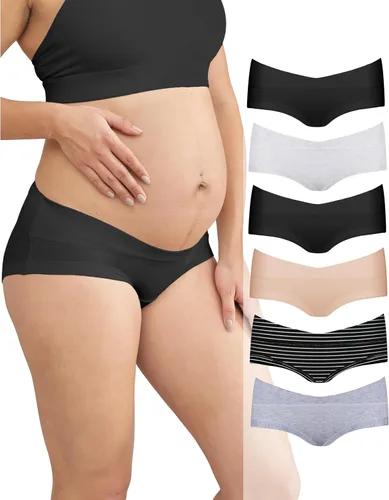 Vista 10 de Intimate Portal Ropa Interior de Maternidad de Algodón para Embarazo Posparto Calzones Debajo del Vientre Estilo Boyshort