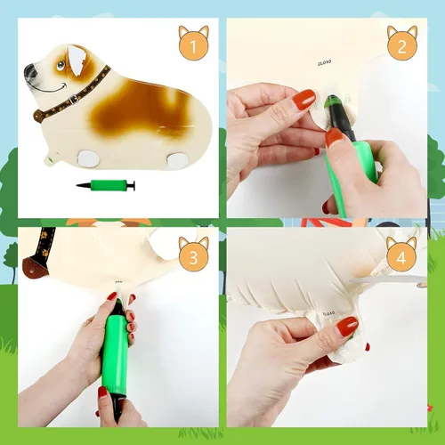 Vista 6 de KESOTE Decoraciones de fiesta de cumpleaños con temática de cachorros – 6 globos de perro que camina animales para suministros de decoración
