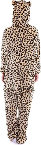 Vista 4 de Pijama unisex de franela para adultos, pijama de Halloween con animales de dibujos animados