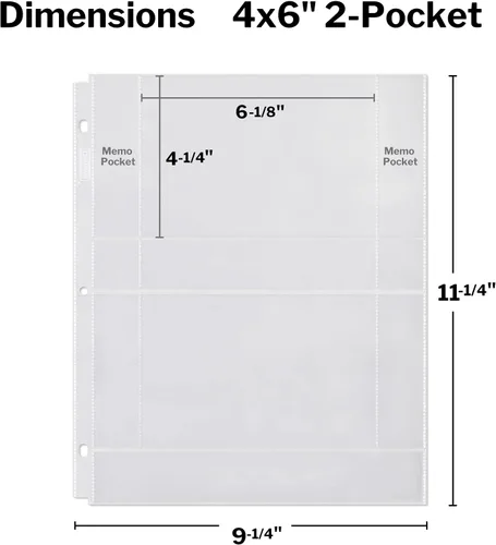 Vista 5 de Dunwell - Recambios para fundas de fotos, 3 anillas, bolsillos transparentes para fotos con ranuras para notas, capacidad para fotos de 4 x 6