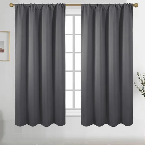 Vista 45 de Diraysid Cortinas opacas beige para dormitorio y sala de estar, cortinas con aislamiento térmico para oscurecer la habitación, 42 x 63 pulgadas, 2