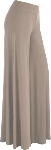 Vista 51 de Made By Johnny Pantalones palazzo elásticos de pierna ancha para mujer, lisos, casuales, cómodos