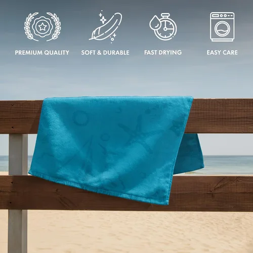 Vista 3 de Towels Beyond - Toalla de playa turca, 100% algodón turco, sin arena, de secado rápido, altamente absorbente, lino de tejido suave peshtemal