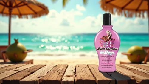 Vista 4 de Brown Sugar Double Dark Black Chocolate Ice Cream 400X Loción bronceadora avanzada Loción bronceadora - Fórmula de bronceado para interiores
