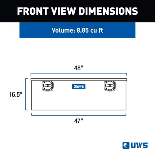 Vista 3 de UWS EC20501 Caja de herramientas con tapa de cubierta de tonel seguro de aluminio de pared gruesa de 48 pulgadas, tapa RigidCore