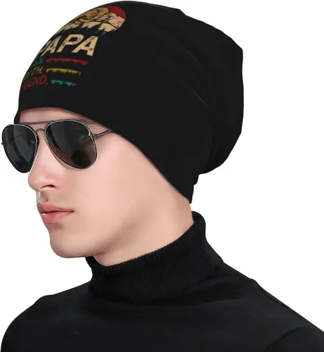 Vista 2 de Papa Man Myth Legend Funny Beanie Warm Knit Hat Soft Skull Cap for Men Women