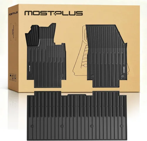 Vista 11 de MOSTPLUS Alfombrillas para Tesla Modelo Y Juniper 2025 2026 para todo tipo de clima, TPE con alfombrilla de carga trasera y alfombrilla de respaldo
