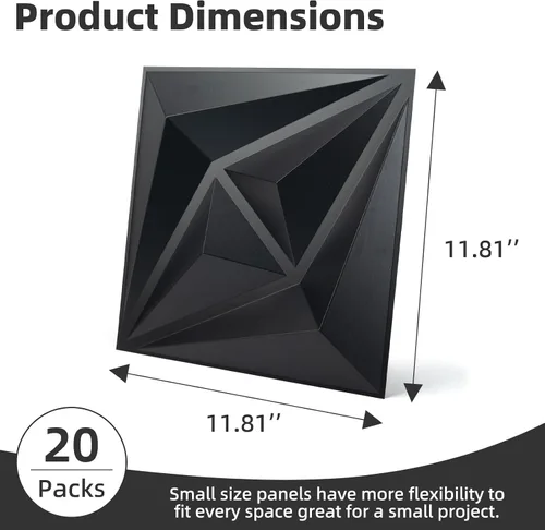 Vista 2 de AMZDEPOT Paneles de pared 3D para decoración de pared interior, 3 opciones de diseño, decoración de pared texturizada de PVC para sala de estar