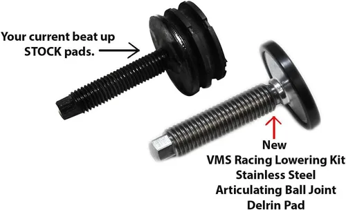 Vista 4 de VMS RACING Kit de bajada frontal articulada de acero inoxidable compatible con Chevy Chevrolet Corvette C5 97-04 1997-2004 (solo delantero)