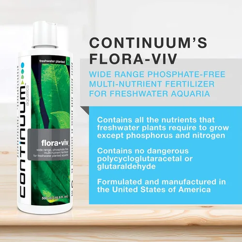 Vista 2 de Continuum Aquatics Flora Viv - Fertilizante multivitamínico para acuarios plantados de agua dulce, sin fosfato, 2-L (QFV2L)