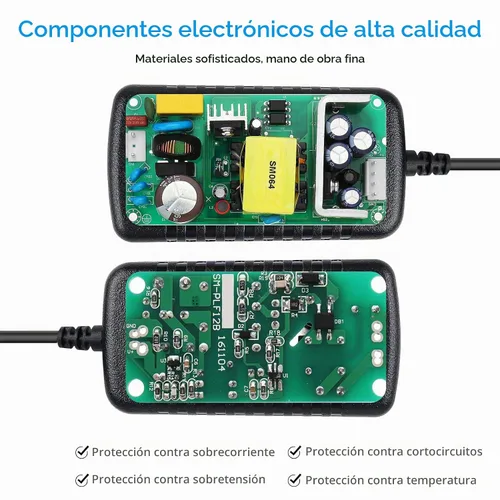 Vista 5 de LightingWill Fuente de alimentación de 12 V 2 A, adaptador de alimentación de 24 W, transformador de CA 100-240V a CC 12V, cargador de enchufe