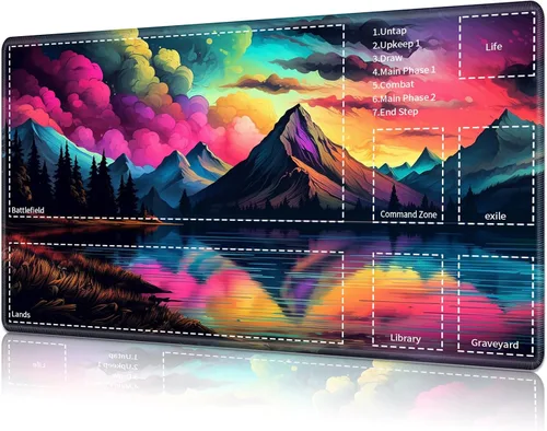 Vista 43 de Tapete de juego para MTG Card Playmat con zona, tapete de juego para MTG TCG de 24 x 14 pulgadas, tapete de juego antideslizante para tablero