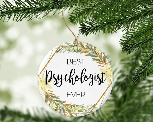 Vista 3 de Adorno de Navidad para psicólogo, regalo de Navidad para psicólogo, el mejor psicólogo del mundo, el mejor psicólogo de la historia, regalos