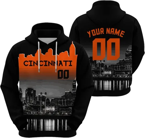 Vista 7 de Custom Football Hoodies City Night Skyline Personalized Sweatshirt Name Number Fan Gift Pullover for Men Women Youth