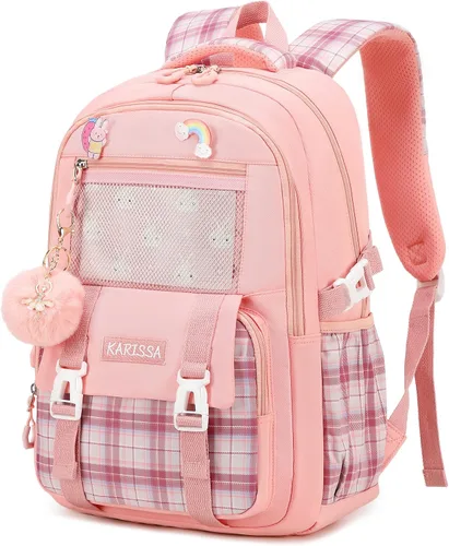 Vista 8 de AO ALI VICTORY Mochila escolar para laptop de 15.6 pulgadas, linda mochila escolar para niños, mochila universitaria primaria, bolsas grandes