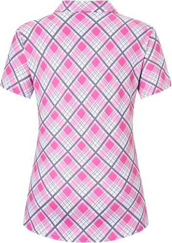 Vista 2 de Moydan Camisetas polo de golf para mujer, ligeras, manga corta, 4 botones