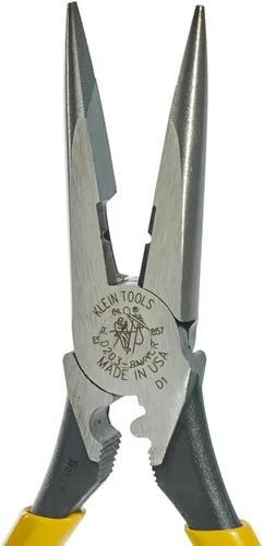 Vista 4 de Klein Tools D203-8NCR Pinza de punta larga con corte lateral para pelar/engarrotar, endurecida por inducción y más pesada para mayor potencia