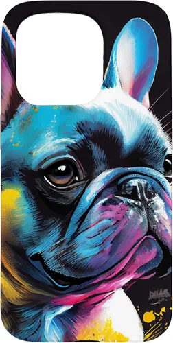 Vista 14 de French Bulldog Puppy Colorful Illustration Graphic Case for iPhone 17