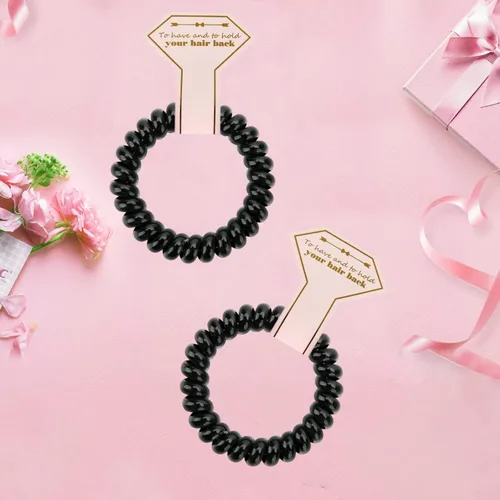 Vista 2 de Lazos para el cabello, 12 bobinas en espiral para despedida de soltera, regalo de dama de honor para novia, boda, mujeres, fiestas, invitados, Negro