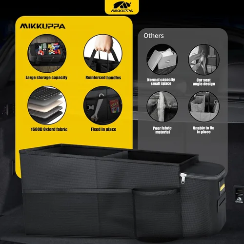 Vista 7 de MIKKUPPA Organizador de Asiento de Coche - Organizador para Asiento Delantero del Pasajero y Asiento Trasero con Caja de Paños y Portavasos, Caja