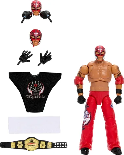 Vista 7 de Mattel WWE Ultimate Edition Fan Takeover Figura de Acción, Set Coleccionable de Seth Rollins con Accesorios Intercambiables como Cabezas Adicionales