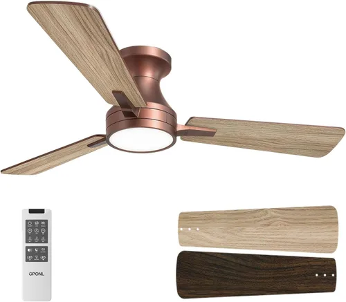 Vista 22 de OPONL 42 inch Low Profile Ceiling fan with Light and Remote Control Negro