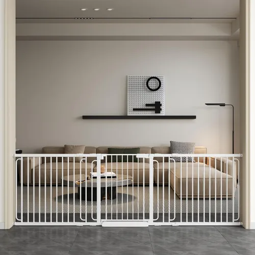 Vista 10 de Puerta de bebé para escaleras de 29.8 a 46.5 pulgadas montada a presión, puertas de bebé para niños de cierre automático para puertas sin taladro
