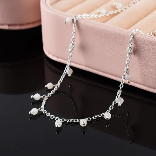 Vista 74 de Yanara Tobilleras de piedras preciosas para mujer, piedra natal natural, chapada en plata, joyería hecha a mano en 8.5 + 1.5 pulgadas, cristales