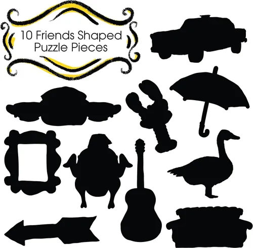 Vista 3 de Friends Apartment Diecut - Rompecabezas de 1000 piezas con 10 piezas de forma única, rompecabezas central para adultos, niños y familias Producto