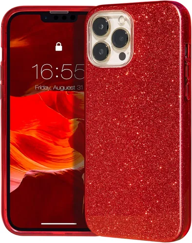 Vista 21 de MATEPROX - Funda compatible con iPhone Air de 6.5' [2025], carcasa protectora de 3 capas con purpurina brillante y tendencia, anti-arañazos y a