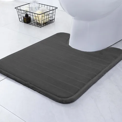 Vista 9 de SWEMSTAR Alfombra de baño de espuma viscoelástica con alfombra de inodoro, tapete de baño absorbente de agua para suelo de baño, antideslizante