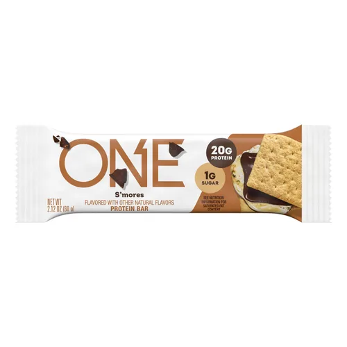 Vista 6 de ONE Barras de proteínas, Smores, sin gluten, con 0.71 onzas de proteína y 0.04 onzas de azúcar, grapas de despensa, 2.12 onzas (12 unidades)
