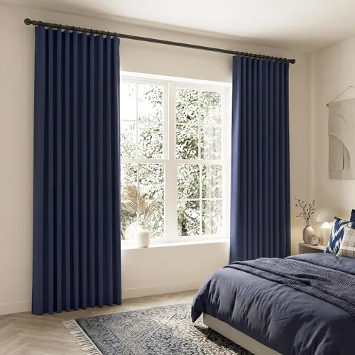 Vista 25 de SHINELAND Cortinas opacas cortas para ventanas de dormitorio, cortinas de baño, 45 pulgadas de largo