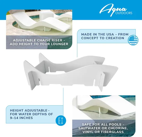 Vista 4 de Aqua Outdoors - Tumbona para piscina (beige)