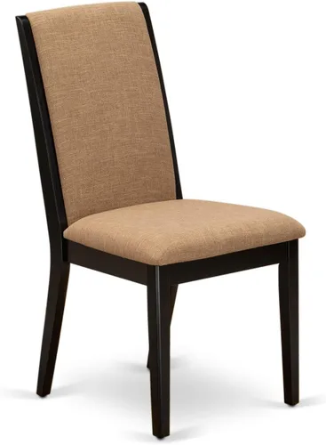 Vista 8 de East West Furniture DLLA3-ABK-47 - Juego de mesa de comedor de 3 piezas que contiene una mesa de cocina redonda con gotas y 2 sillas de comedor