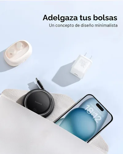 Vista 4 de Baseus Cable USB C a USB C, cable de carga rápida retráctil USB C 5A de 100 W, cable de carga rápida USB tipo C de 4 etapas de longitud