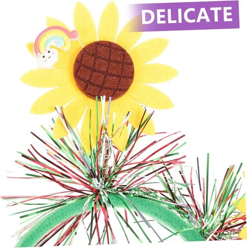 Vista 2 de KJHBV Diadema de girasol para niñas, accesorios para el cabello, guirnalda de decoración para niñas, accesorios de decoración para el cabello