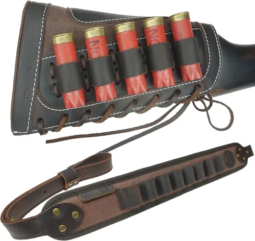Vista 11 de Arma de lona de cuero con funda de soporte de carcasa para 12ga .22lr .45-70 .308 .30-06 Cal