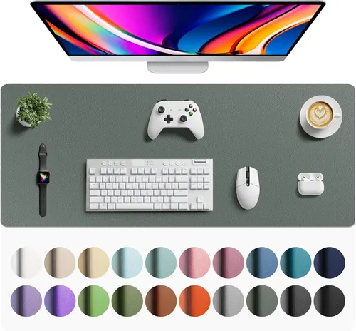 Vista 111 de Aothia - Protector de escritorio de cuero sintético grande, base antideslizante para mouse y superficie para escribir, impermeable, fácil de Agua