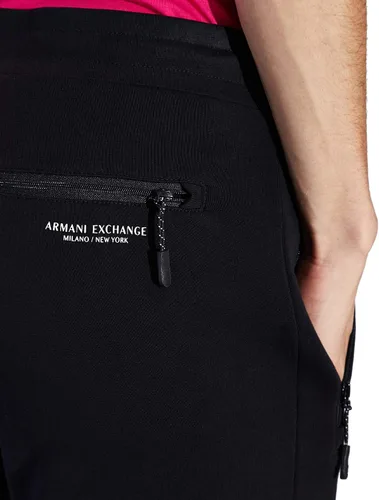 Vista 4 de AX ARMANI EXCHANGE Pantalón deportivo con cordón para hombre con bolsillos con cremallera