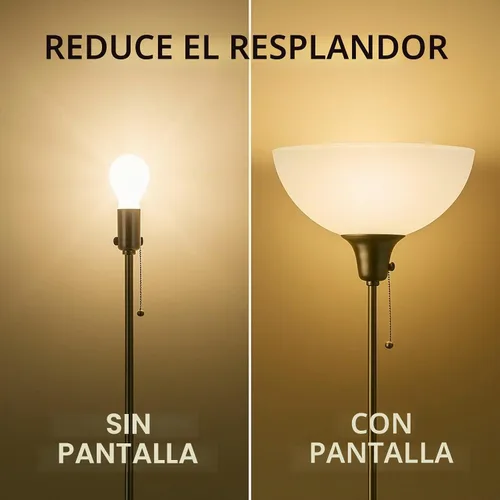 Vista 5 de LIGHTACCENTS Reemplazo de pantalla de lámpara de vidrio para lámpara de pie, vidrio esmerilado, 12 pulgadas de diámetro, apertura de 1.72 pulgadas