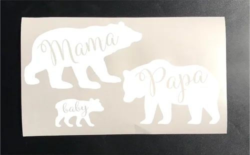 Vista 2 de Mama Bear - Plantillas de transferencia de calor para camisas y ropa (negro)
