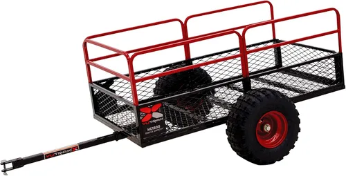 Vista 13 de Yutrax TX159 remolque utilitario para vehículos todoterreno de estilo guerrero X4 negro y rojo