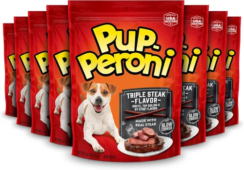 Vista 23 de Pup-Peroni Prime Rib - Golosinas para perros con sabor a costilla, bolsa de 38 onzas (paquete de 4)