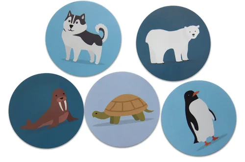 Vista 3 de Novel Merk Calcomanías de vinilo Arctic Sea Animals – Calcomanías de despegar y pegar, decoración de pared, accesorio para botella de agua