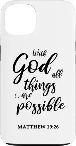 Vista 7 de Christian Message Faith Jesus Matthew 19:26 Case for iPhone 17