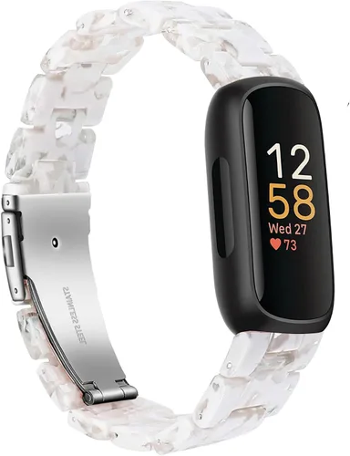Vista 12 de Correa compatible con Fitbit Inspire 3 para mujeres, correa de reloj de resina de repuesto ajustable para Fitbit Inspire 3